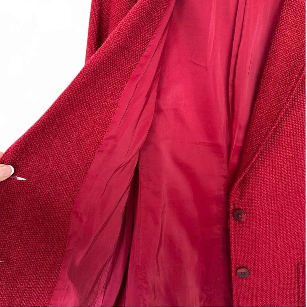 J.Jill Deep Claret Red Wool Blend Textured Blazer | Size - Picture 11 of 14